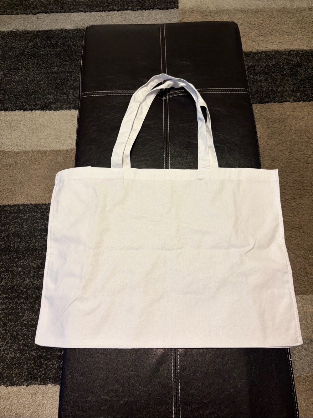Gucci White Canvas Shopping Tote with Silver Logo + Receipt Holder (Authentic) - Picture 2 of 6